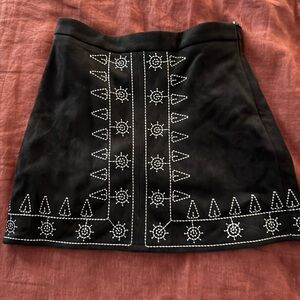Embroidered Black Skirt